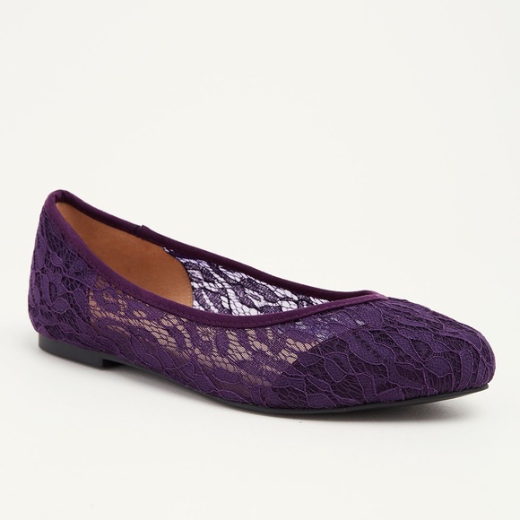 dark purple flat shoes